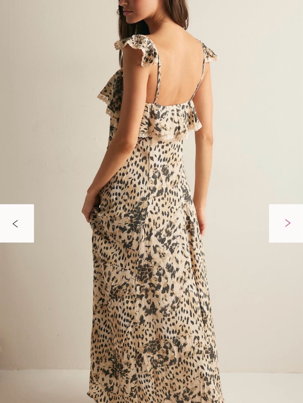 SPELL strappy snow leopard print maxi gown dress - Picture 2 of 5